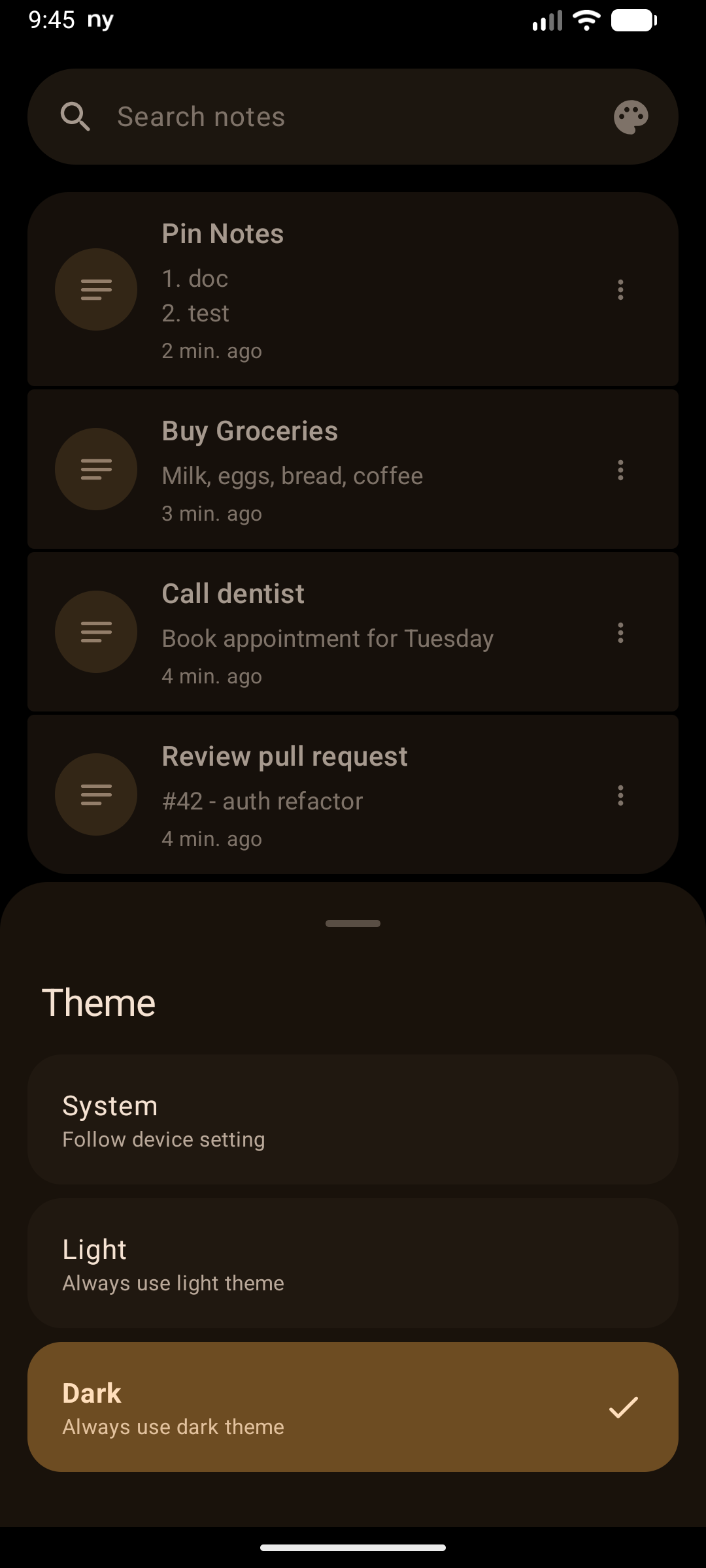 Dark theme
